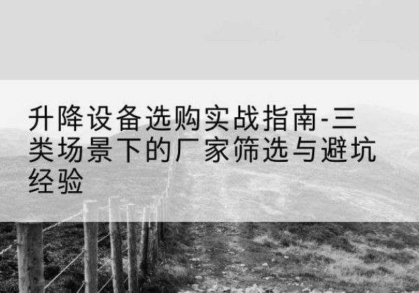 硚口移动式升降机厂家推荐-升降设备选购实战指南-三类场景下的厂家筛选与避坑经验