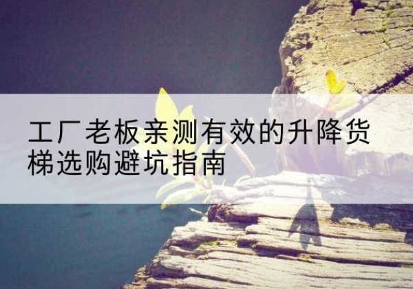 硚口升降货梯怎么选-工厂老板亲测有效的升降货梯选购避坑指南